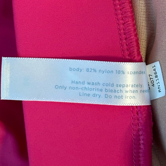 Swim by Cacique 2 Piece Bathing Suit Sz 24 TOP Sz 26 SKIRT Hot Pink Summer Flor… - Picture 12 of 15